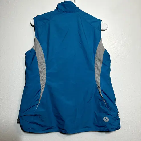 Marmot Driclime Vest Packable Water Resistant Full Zip Zip Pockets Blue Medium