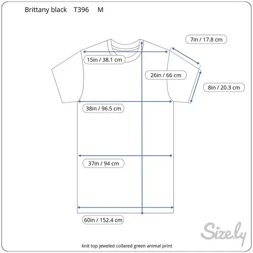 Ronni Nicole knit top jeweled collared green animal print