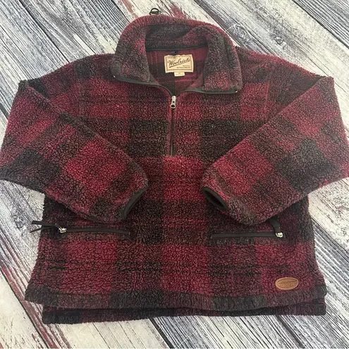 Woolrich Vintage Plaid Chunky Sherpa Fleece Pullover Sweater