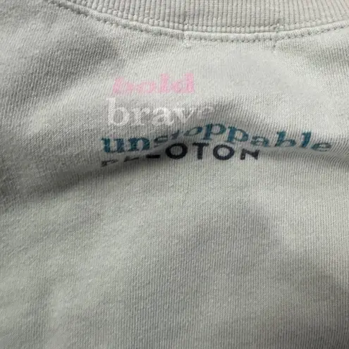 Peloton Crewneck Sweatshirt Green XL Brave Unstoppable Athleisure Minimalist