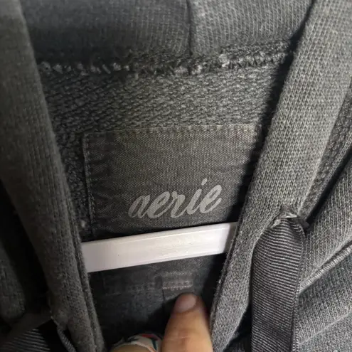 Aerie  Charcoal Hoodie with Unique Detail
