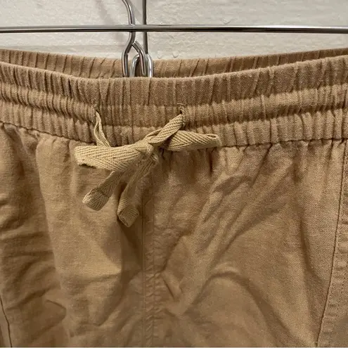 kim rogers Tan Straight Linen Pants
