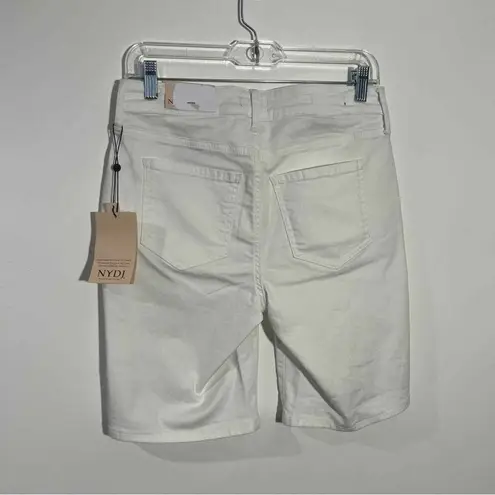 NYDJ White Ella Shorts with Sideseam Slits in Optic White Size 2