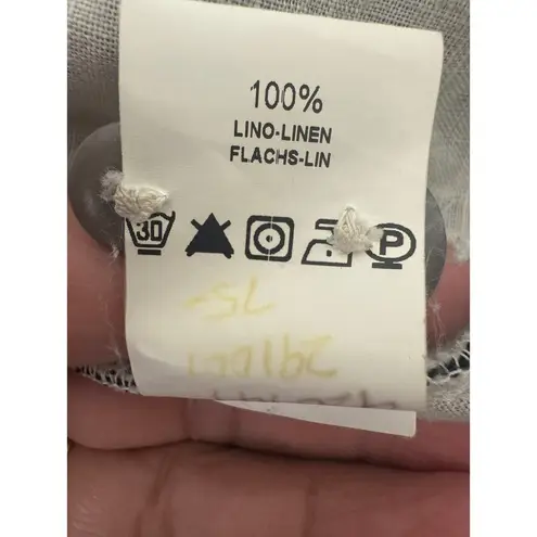 Transit Par Such Womens Linen Straight Leg Pants Trousers Button Up Pockets Sz 4 Blue Size L - Image 8