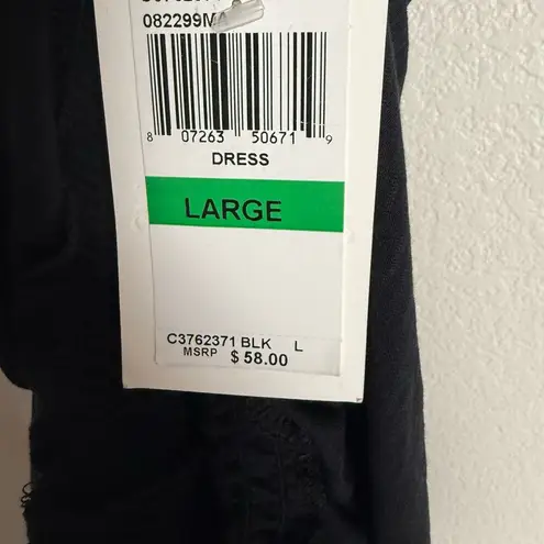 BECCA by Rebecca virtue Becca Breezy Basics Black Tie Strap Smocked Waist Beach Coverup Mini Dress Sz L