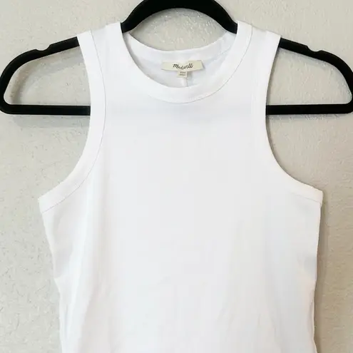 Madewell  Tank Top Womens (Re)generative Cotton Ribbed Cutaway White Size XXS NEW