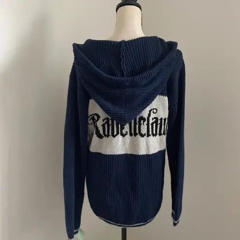 Harry Potter Ravenclaw V Neck Knit Sweater Hoodie Blue Gray Crest Logo Academia
