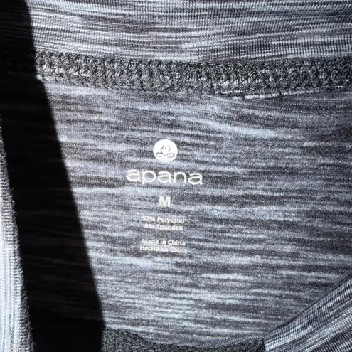 Apana Gray Heathered Fleece Lined Mock Neck Sweatshirt Womens M Athletic