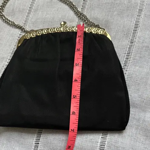 Unique Vintage Vintage Black Evening Bag With Floral Detailing