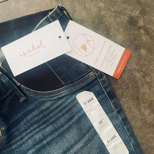 Isabel Maternity maternity wardrobe with these stylish  Skinny Bootcut Jeans. Designed by Ingrid & Isabel, these jeans feature side panels that provide comfort