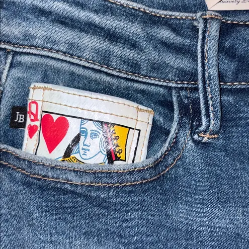 Judy Blue Size 3 / 26 High Rise Boyfriend Jeans Queen of Hearts Distressed NWT