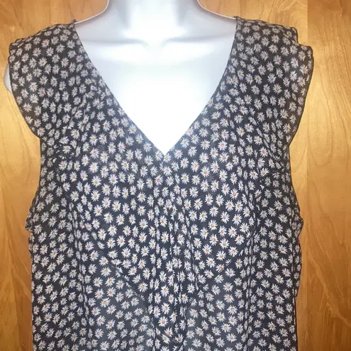 Metaphor Daisy Flower Sheer Tank Top Blouse Size Large