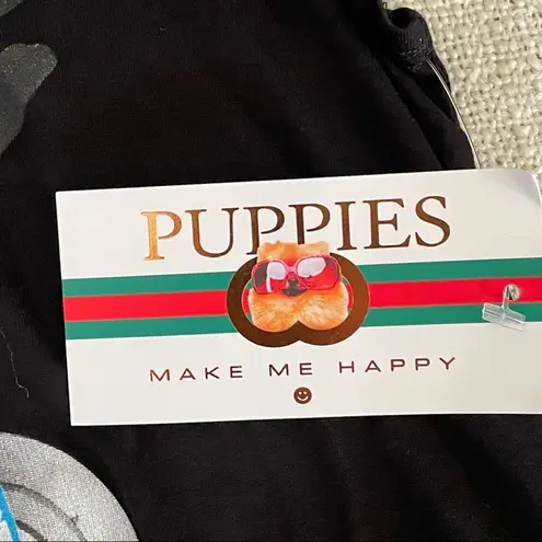 Puppies Make Me Happy “True Grit” Top Black Size XS