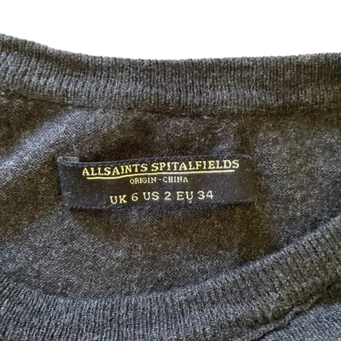 ALLSAINTS Roulo Jumper Sweater Dress - Gray Asymmetrical Cold Shoulder Tunic