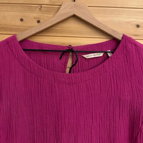 Soft Surroundings XL Magenta Oceo Tunic Wide Leg Gauze Textured Set Lagenlook