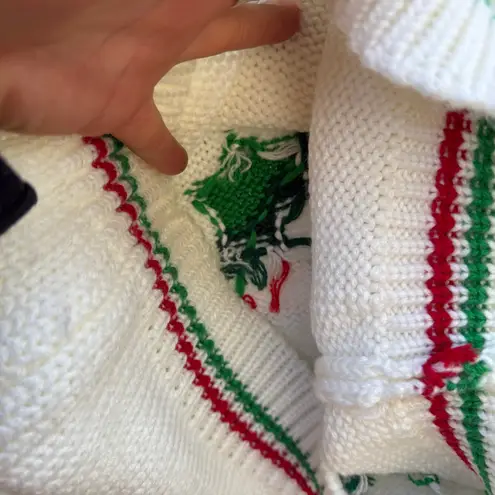 Vintage Holly Ivy Berries Crewneck Ugly Christmas Winter Sweater SMALL? White