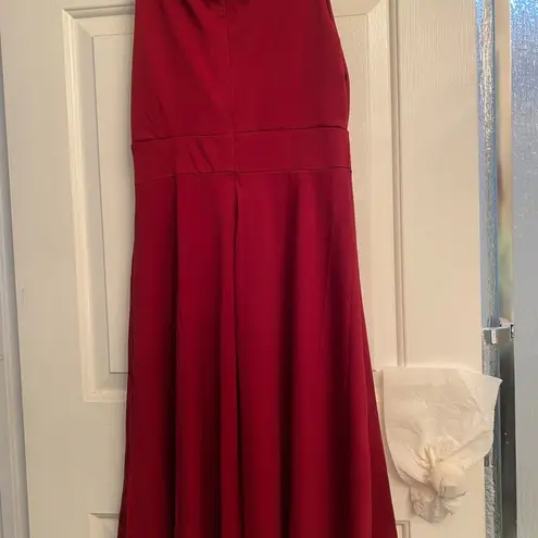 Grace Karin Dark Red Sleeveless V Neck Dress S NWT