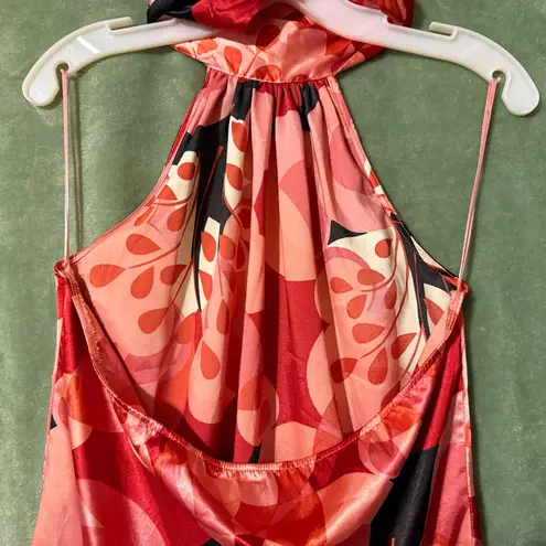 Johnny Martin Pink Red Halter Sleeveless Top M Size M