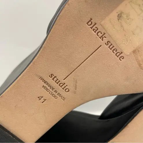 Black Suede Studio leather slip on wedge sandals women size 41/ 10US