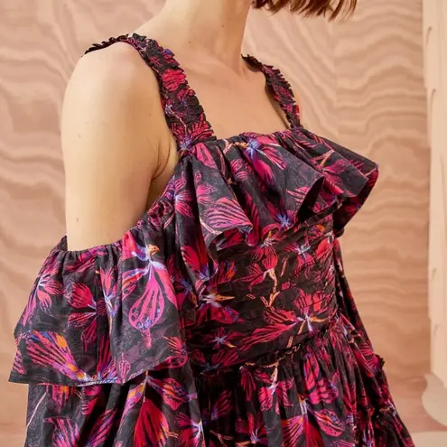 Ulla Johnson NWT Caprice Ruffled Floral Print Midi Dress Zinnia Sz 2 $550