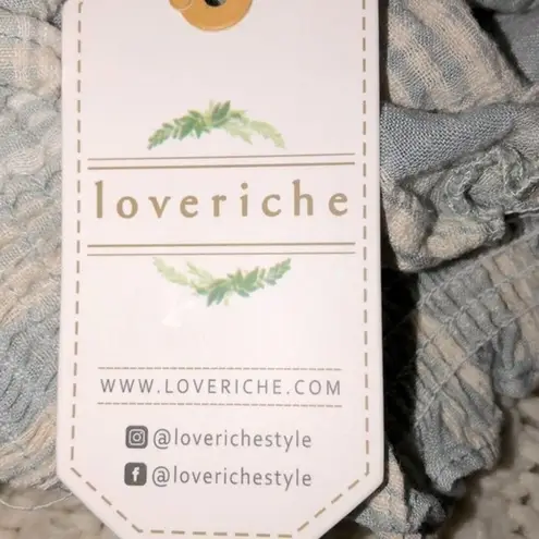 Love Riche medium blue striped top