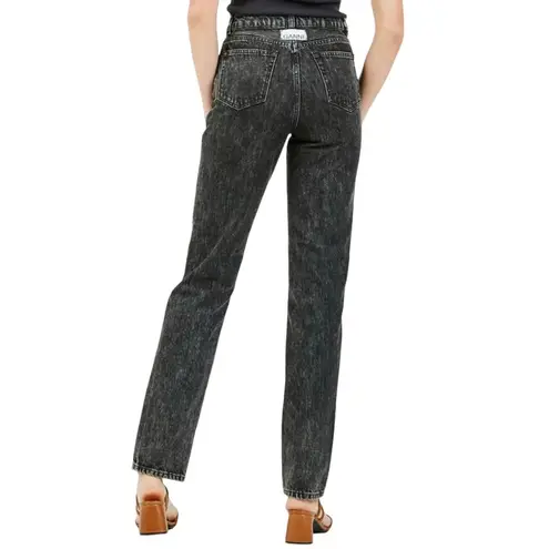 Ganni NWT Washed Denim High Waisted Black Jeans in Phantom 30