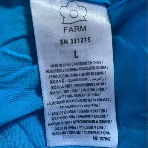 Farm Rio Women's Anthurium Garden Blue Cross Over Maxi Dress - L NWT