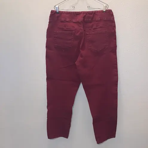Blair Women's Casual Comfortable Pants Size 16PT Stretch Red Elastic Waist