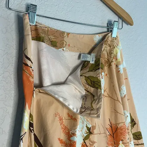 Odille Anthropologie Bird Skirt Orange Peach Indie Twee Preppy Cottage Fall Size 4