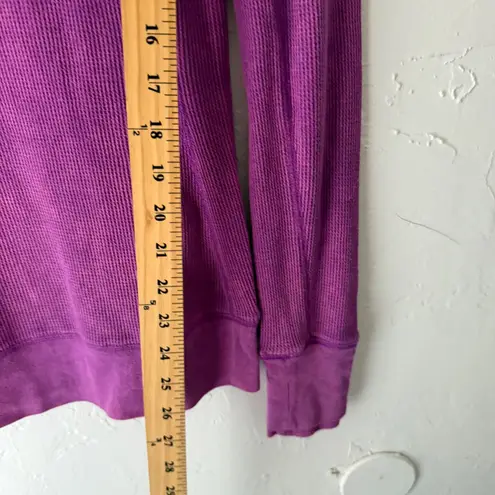 Kirra Y2k Purple V-Neck Long Sleeve Thermal Top Women's Medium Waffle