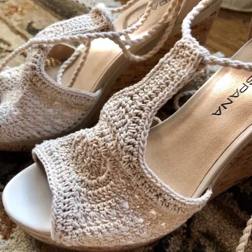 Cute Crochet Platforms Tan Size 9