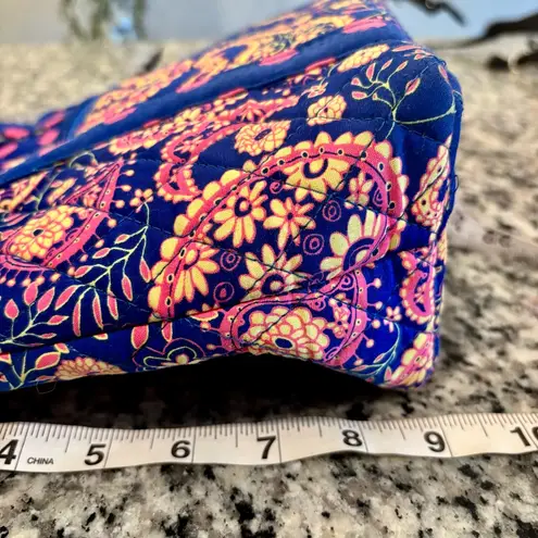 Bagz Quilted Purple Paisley Bag – Gingham Interior, Vibrant Print Blue