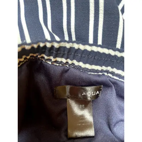 AQUA  Elastic Band Striped Casual Cropped Wide Leg Resort Pants Size Medium thumbnail 4