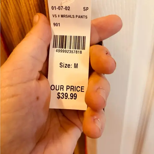 Striped Boot Cut Flare Pants Orange Size M