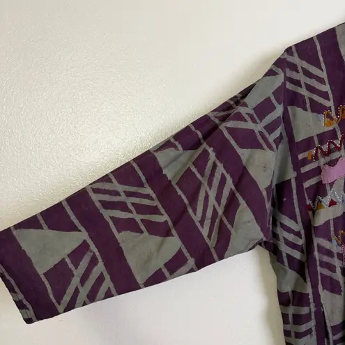 Handmade Jacket Art to Wear Top Womens OS Purple Reversible Patchwork Embroider Size undefined