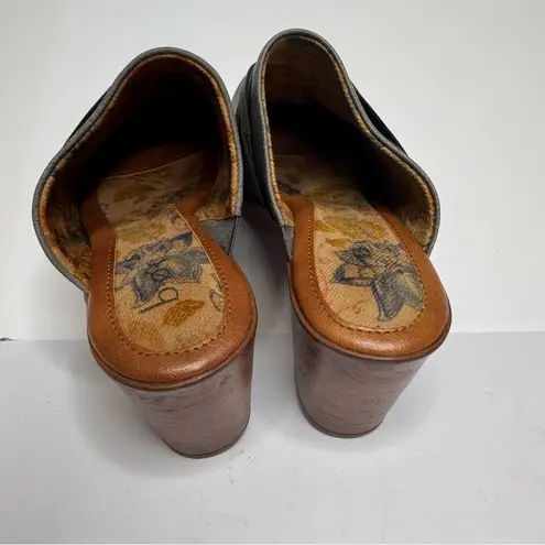 BOC BORN CONCEPT Clogs Sz 7M Grey Faux Suede Block Heel Slip On Shoes Gray