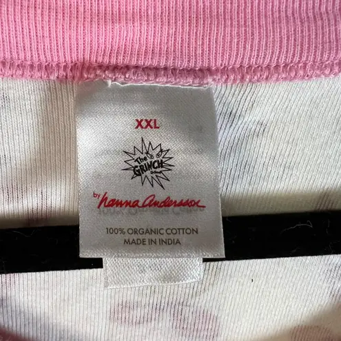 Hanna Andersson The Grinch Candy Cane Character Long Sleeve Pajama Top Women XXL White