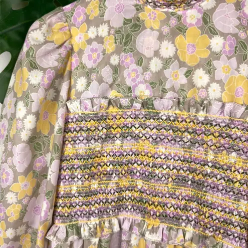 Marcel Fenez by Roland Klein Authentic Vintage 1970s Prairie Maxi Hostess Dress Purple