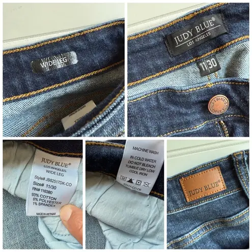 Judy Blue Denim Jeans SUNDAY CHILL HIGH RISE CROPPED WIDE LEG Blue Size 11/30