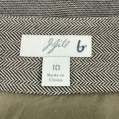 Vintage J Jill Skirt 10 Asymmetrical Lagenlook Boho Gypsy Patchwork Lined Midi Brown