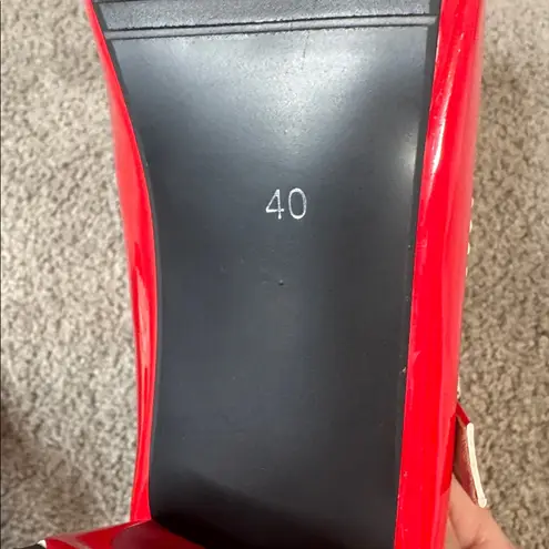 Women’s Red Chunky Heel Mary Jane Pumps Cute Bow & Hearts Round Toe Size 9 NEW Red