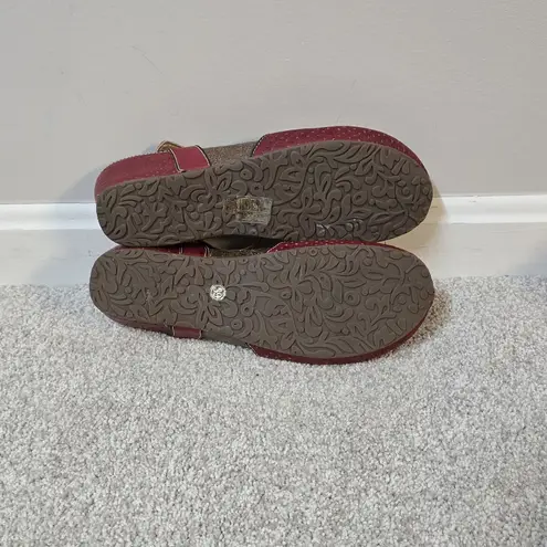 Spring Step L'Artiste Lizzie Mary Jane Wedge Clog Sandals EU 39 US 8.5 Red