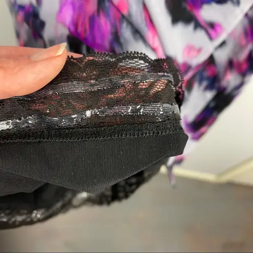 NYDJ Mini Dress Sylvia Berry Tweed V-Neck Side Twist Slimming Size 4 PETITE NEW