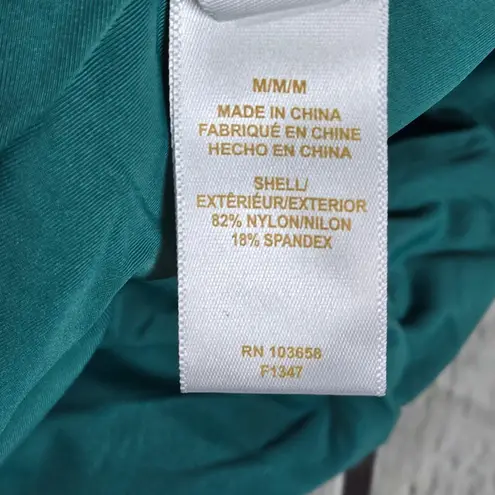 Anne cole Women's Side Shirred High Waist Bikini Bottom in Ocean Green M NWT