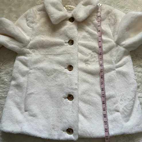 J.Crew  Factory Jacket Petite Faux-Fur Coat Button Front White 6P NWT New