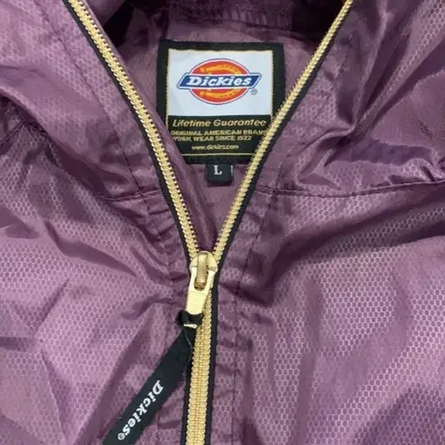 Dickies zip front hooded windbreaker jacket eggplant L
