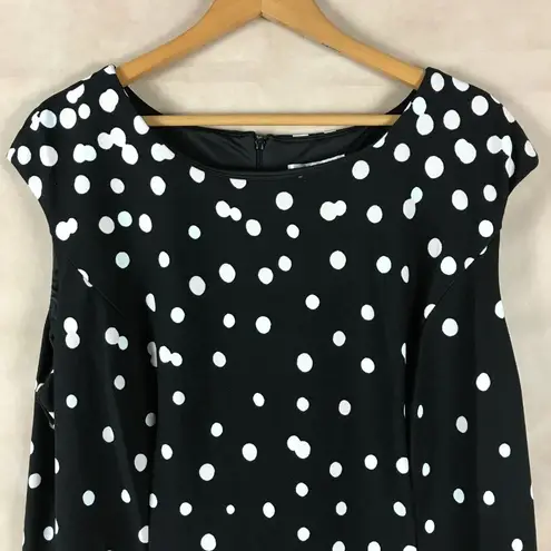 London Times LONDON TIME Black/Blush Pink 22W Ombre Dots Cap Sleeve Crepe Dress