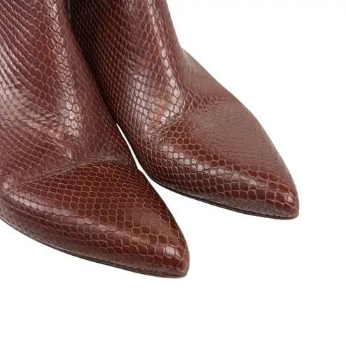 Inez Mila Brown Espresso Snakeskin Comfort Heel Knee High Boot Size 9