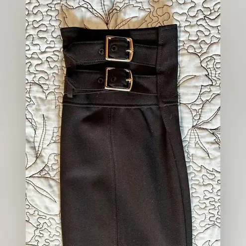 Tibi Anton Black Stretch Buckle Ankle Cuff Pants/Joggers SZ 2