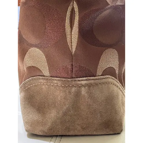 Coach  Y2K Metallic Satin & Suede Signature Shoulder Bag